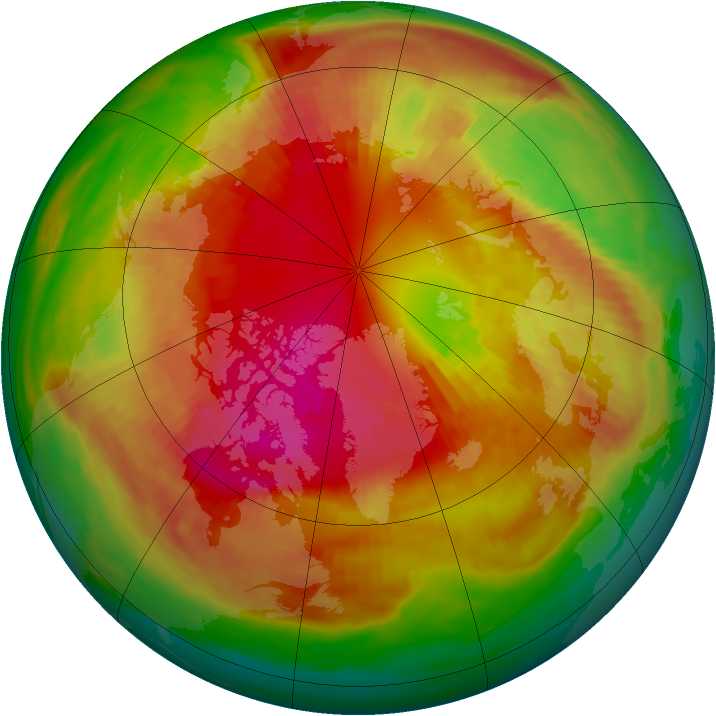 Arctic ozone map for 02 March 1989